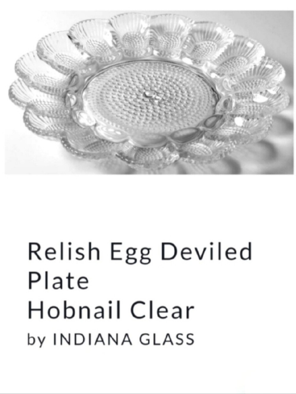 Vntg 11 1/4" 🥚🐣"Hobnail Clear" Deviled Egg Dish by Indiana Glass Made in 🇺🇸 - Picture 5 of 14